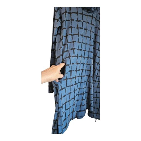Snapdragon & Twig Dress Size Sm Blue Grid Pattern Asymmetrical Lagenlook Cowl... - Picture 5 of 11